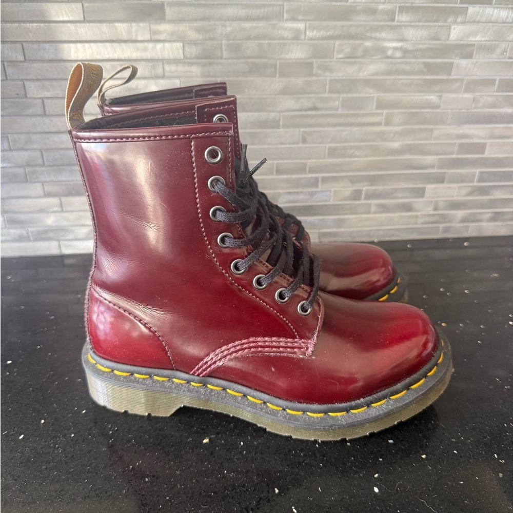 Dr. Martens Burgundy Leather Boots
